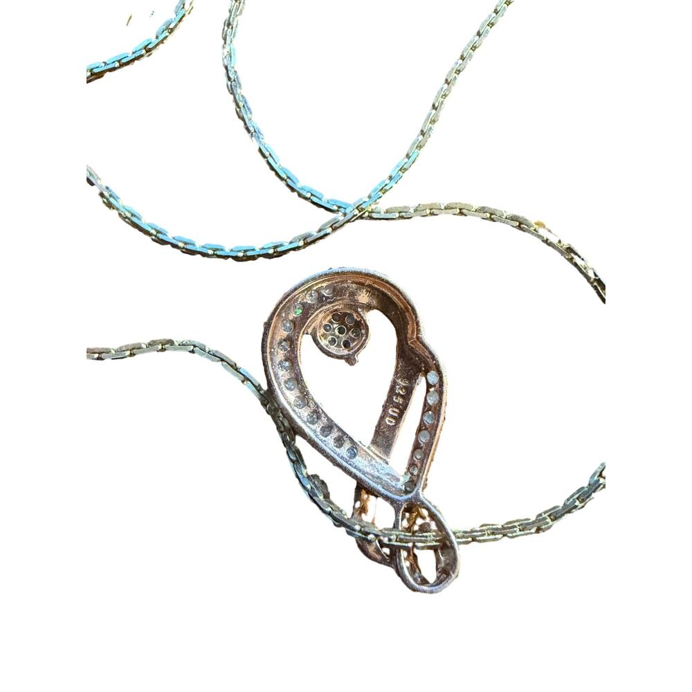 925 Sterling Silver Diamond Accent Infinity Swirl Pendant Necklace 18" - Picture 3 of 3